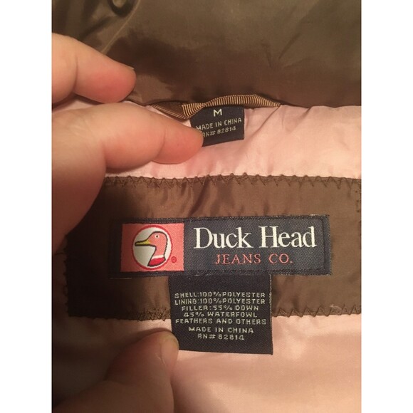 Duck Head Jeans Co vest Women M brown GOOSE DOWN puffer pocket Gorp Granola Girl - Picture 3 of 5